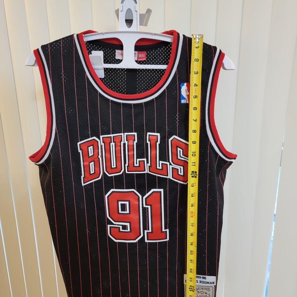 Mitchell & Ness Dennis Rodman Black and Red Jersey